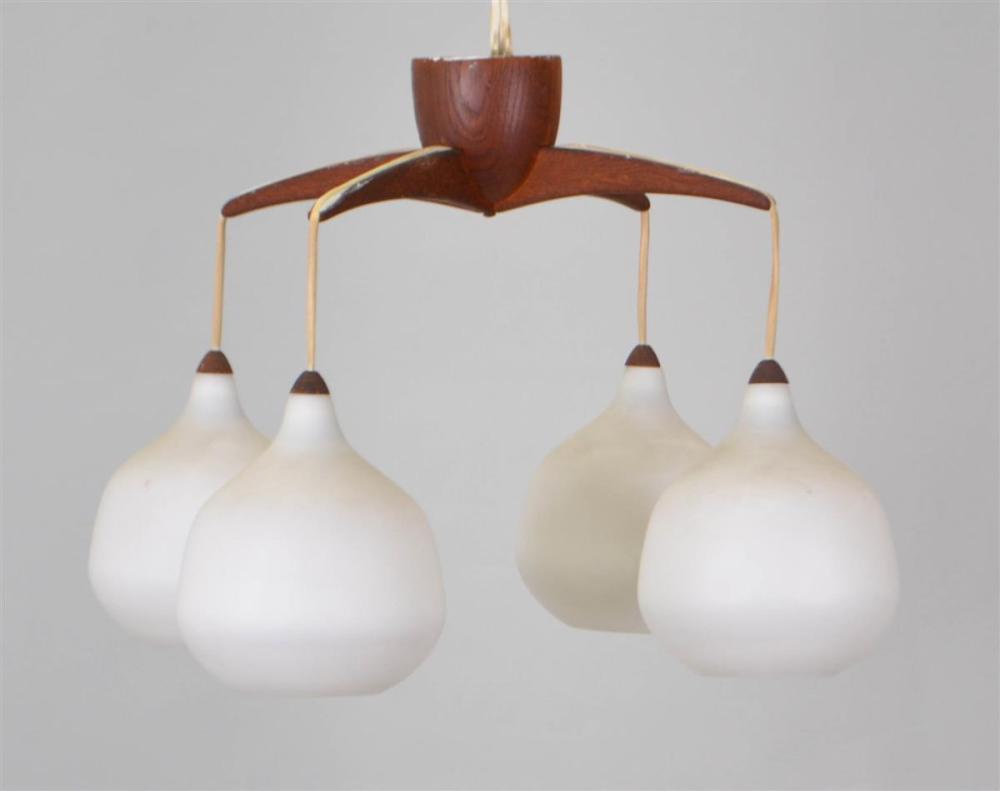 DANISH MODERN TEAK AND FROSTED