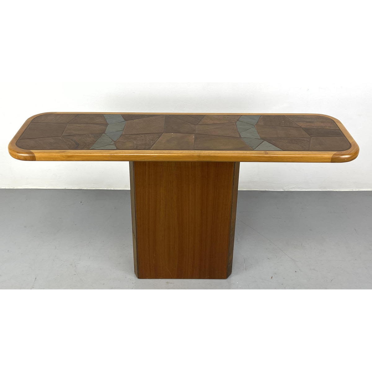 Danish Modern teak and tile console