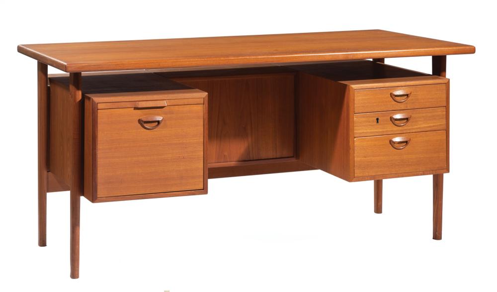 DANISH MODERN TEAK DESK, CHAIR