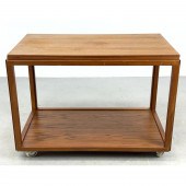 Danish Modern Teak Rolling Bar