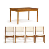DANISH MODERN TEAK TABLE AND F