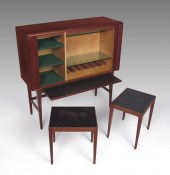 DANISH MODERN TEAK TAMBOUR BAR