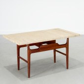 DANISH MODERN TEAK & TRAVERTIN