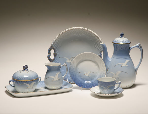 Danish porcelain dessert set,
