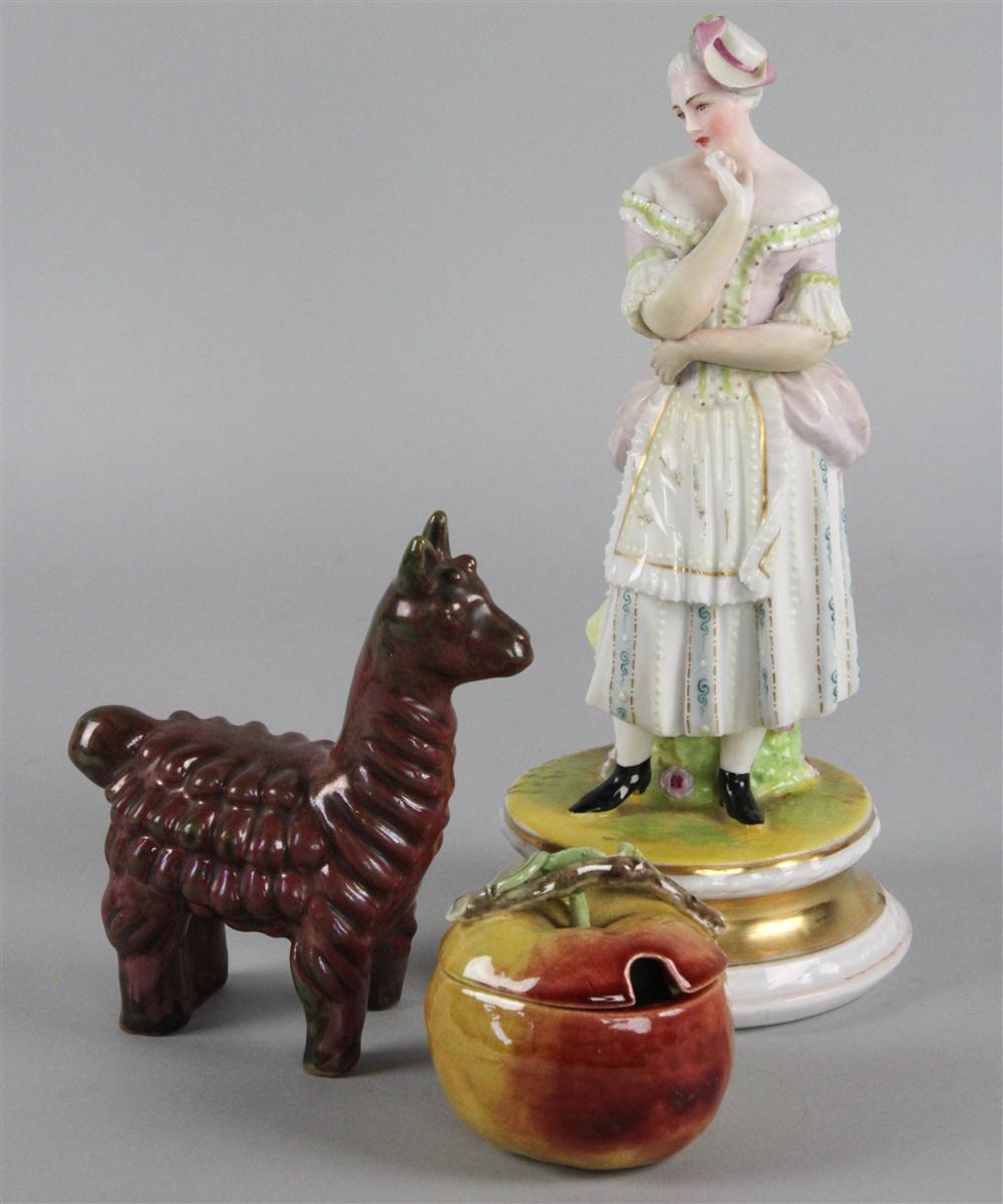 DANISH POTTERY MODEL OF AN ALPACA