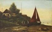 DANISH SCHOOL PAINTING SAILBOA