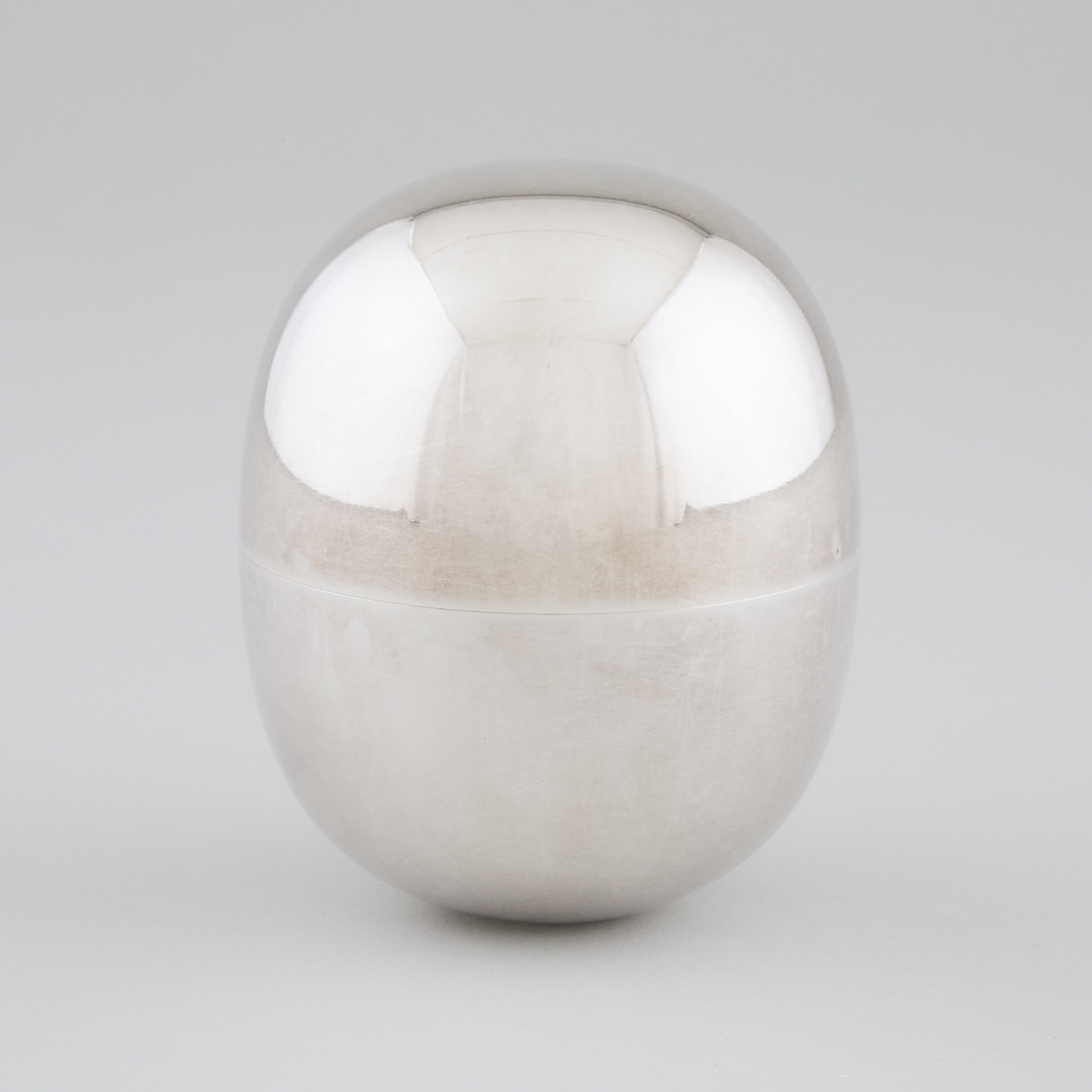 Danish Silver Egg Shaped Box,
