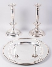 DANISH SILVER SALVER AND A PAI