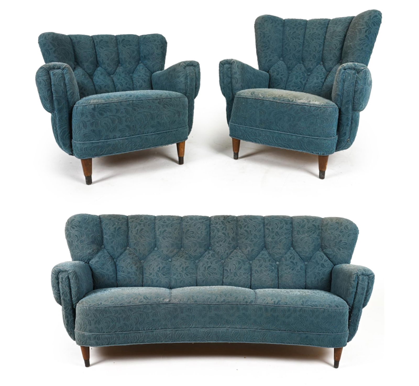 DANISH SOFA SUITE IN THE STYLE OF