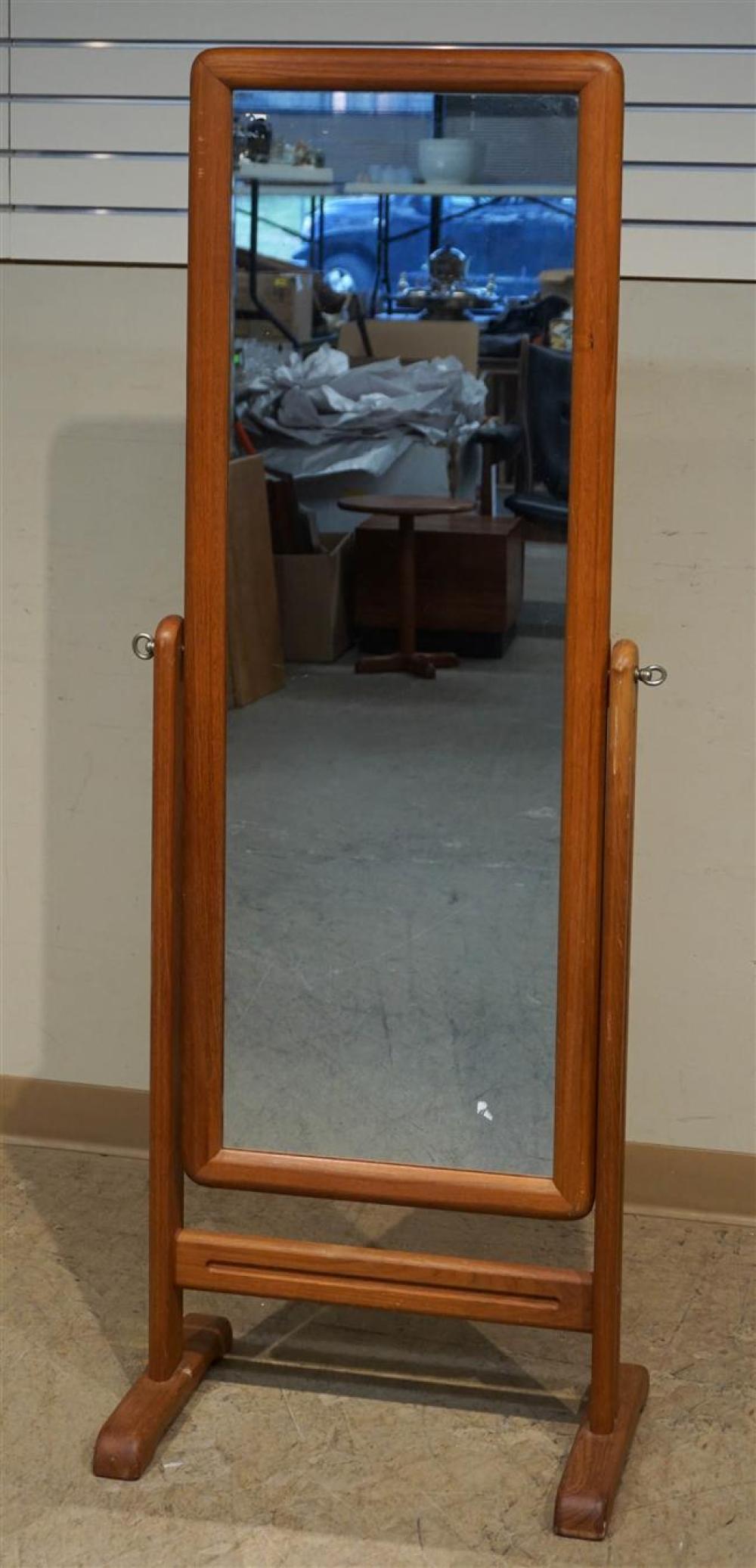 DANISH TEAK CHEVAL MIRROR,