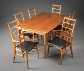 DANISH TEAK DINING TABLE AND S