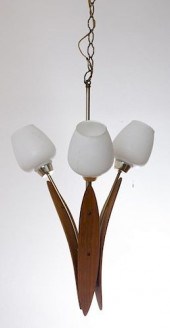 DANISH TEAK LIGHT FIXTUREThree