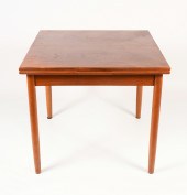 DANISH TEAK PUB TABLE: A squar