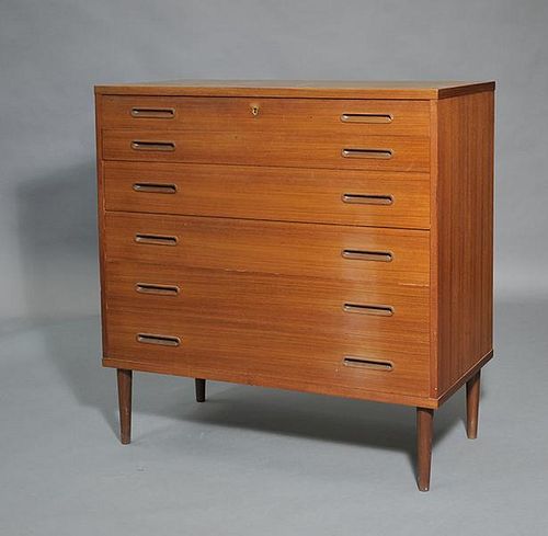 DANISH TEAK SIX DRAWER DRESSER,