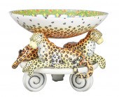 DaNisha art pottery leopard bo