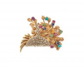 DANKER 18K GOLD AND GEMSET BRO
