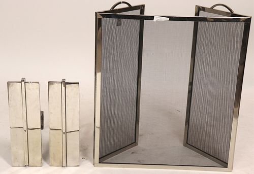 DANNY ALESSANDRO CHROMED ANDIRONS &