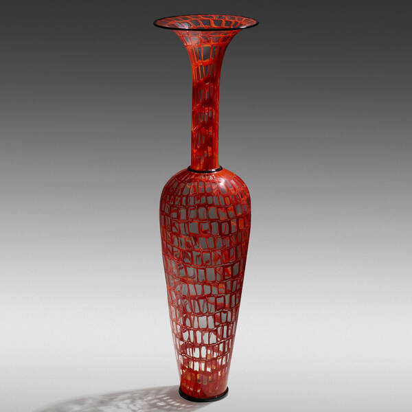 Dante Marioni. Red Mosaic vase.