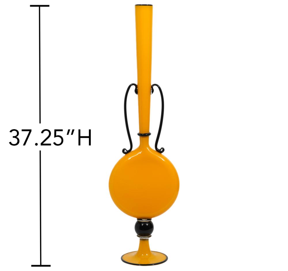 DANTE MARIONI TALL YELLOW ART GLASS