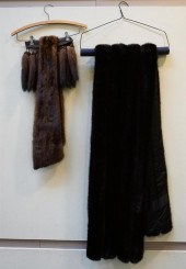 DARK BROWN RANCH MINK STOLE AN