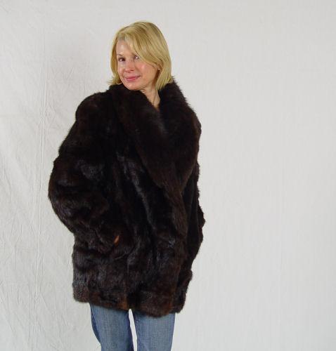 DARK CHOCOLATE BROWN MINK JACKET:
