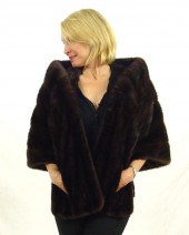DARK CHOCOLATE BROWN MINK STOL