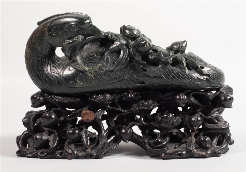 DARK GREEN HARDSTONE MODEL OF A