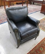 DARK GREEN LEATHER ARMCHAIR, P