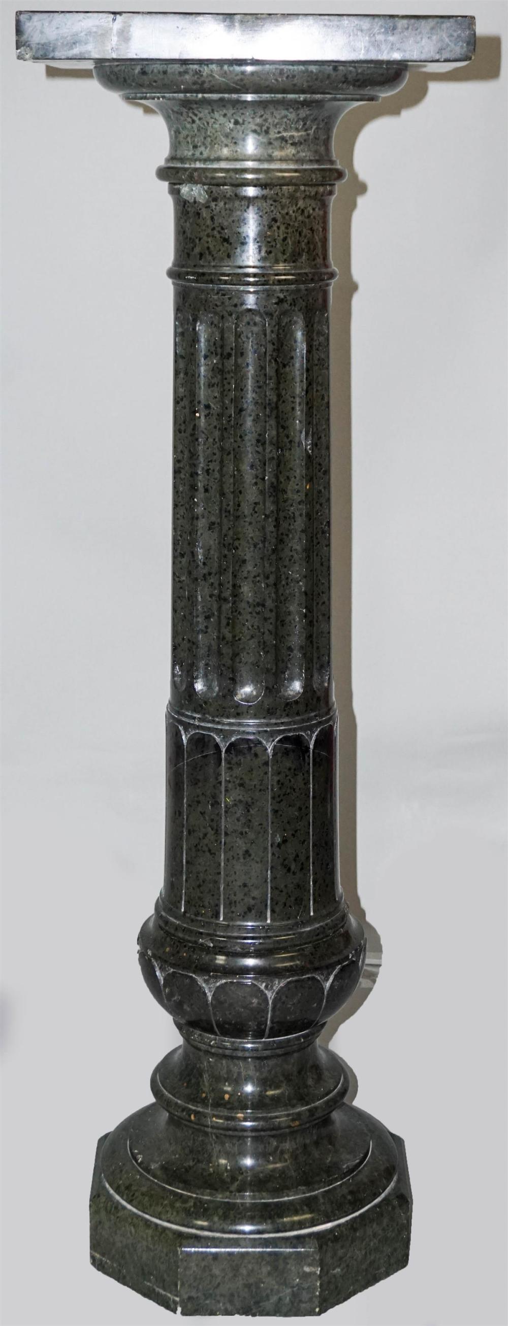 DARK GREEN MARBLE PEDESTALDARK