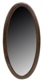 DARK OAK FRAMED OVAL HANGING W