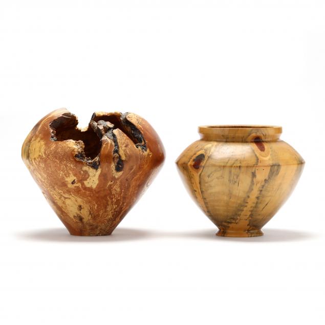 DARRELL RHUDY (NC), TWO TURNED WOOD
