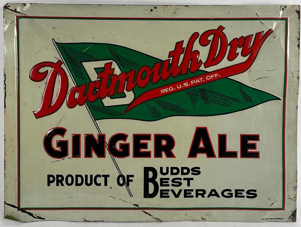 "DARTMOUTH DRY GINGER ALE" TIN SIGN