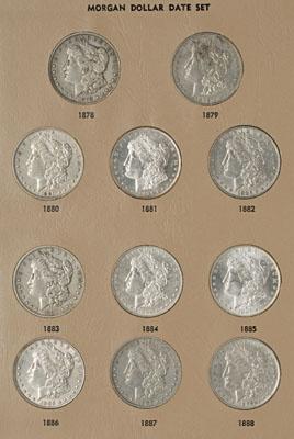 Date set of 28 Morgan silver