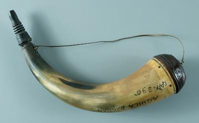 Dated powder horn, turned tip,