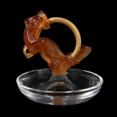 DAUM AMBER PATE DE VERRE MONKE