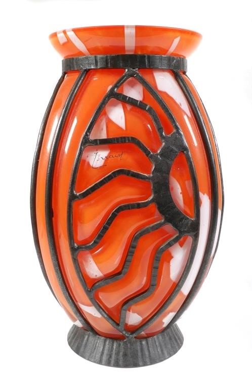DAUM ART GLASS WROUGHT IRON LORRAIN
