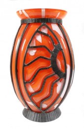 DAUM ART GLASS WROUGHT IRON LO