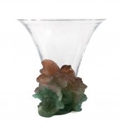 DAUM CLEAR GLASS VASE & PATE D
