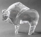 DAUM CRYSTAL BISON BULL SIGNED