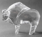 DAUM CRYSTAL BISON BULL SIGNED