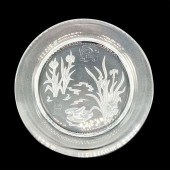 DAUM CRYSTAL DISH, NYMPHEAIn c