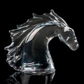 DAUM CRYSTAL FIGURINE, HORSE H