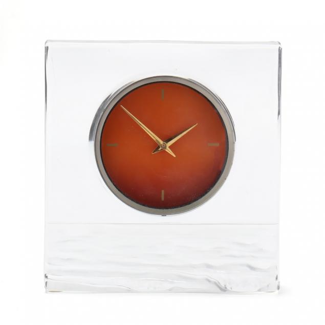 DAUM CRYSTAL SUNSET MANTEL CLOCK