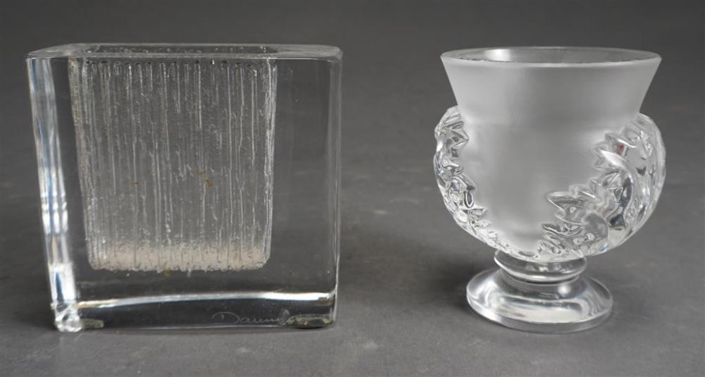 DAUM CRYSTAL VASE AND LALIQUE