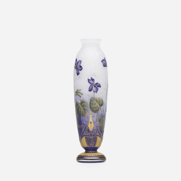 Daum. early vase with gentians.