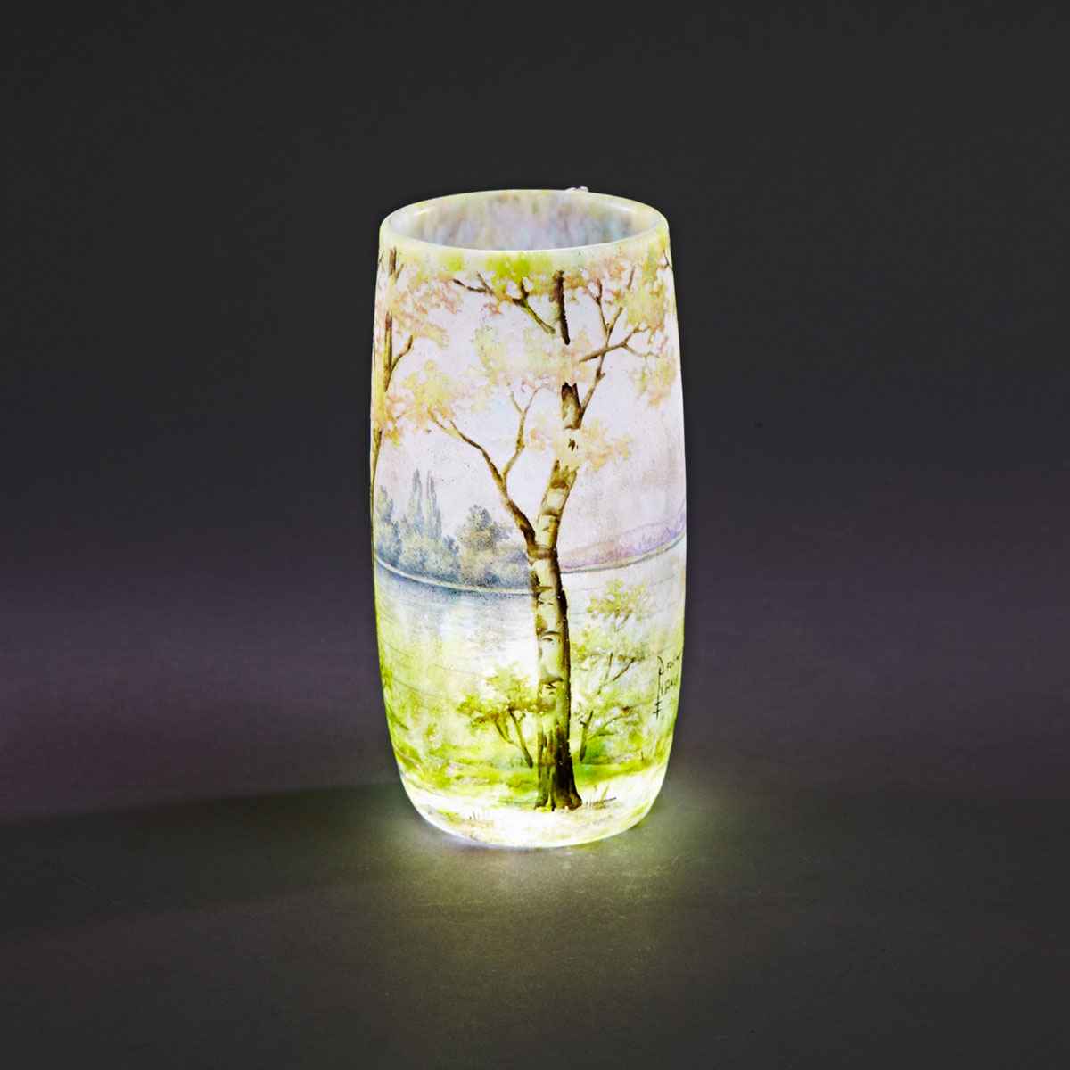 Daum Enameled Cameo Glass ??~Silver