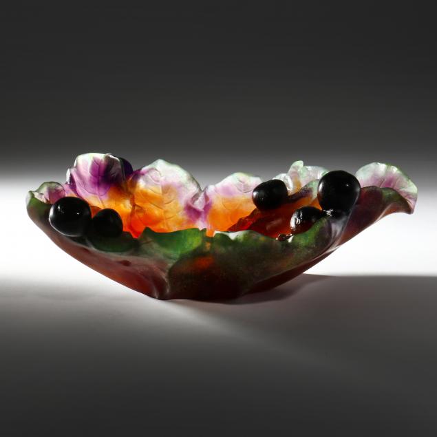 DAUM, FIG LEAF BOWL France, late