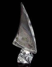DAUM FRANCE CRYSTAL SAILBOAT: