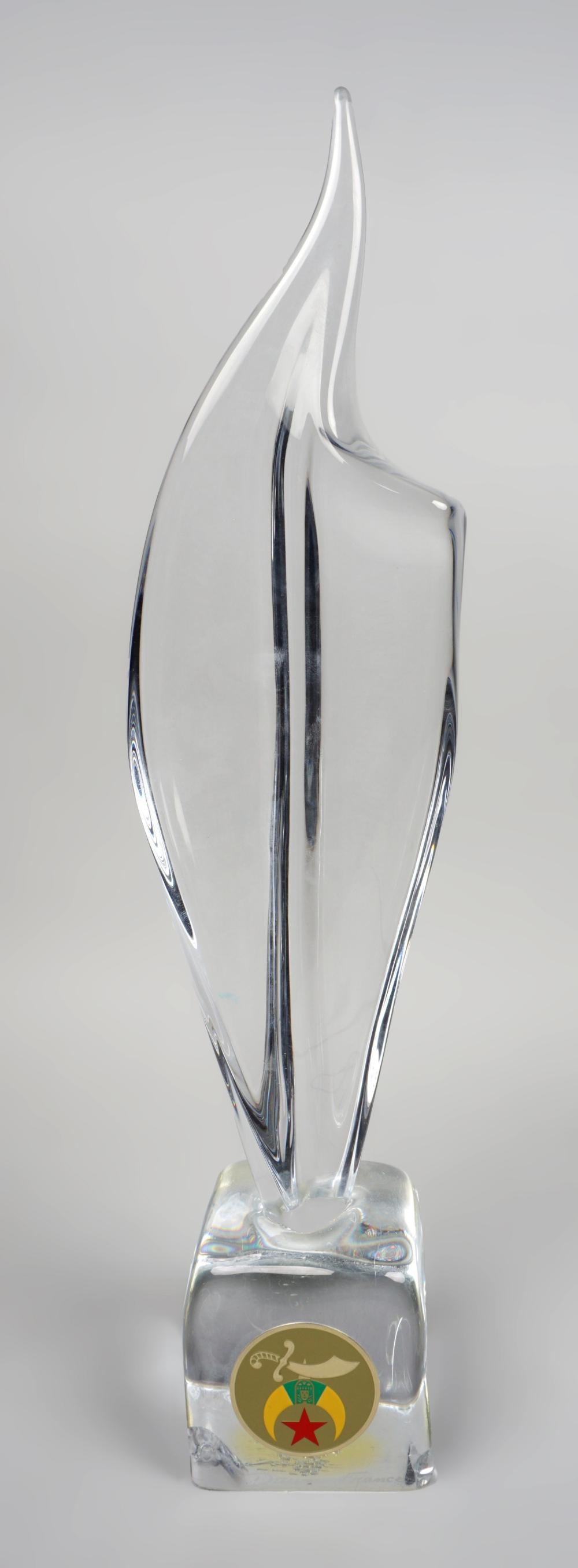 DAUM FRANCE GLASS SCULPTURE, WITH