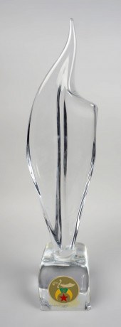 DAUM FRANCE GLASS SCULPTURE, W